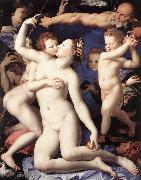 BRONZINO, Agnolo Venus, Cupide and the Time (Allegory of Lust) fg Spain oil painting artist